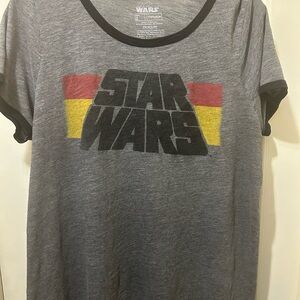 Star Wars Gray Tee with Black Logo and Red & Yellow Accents